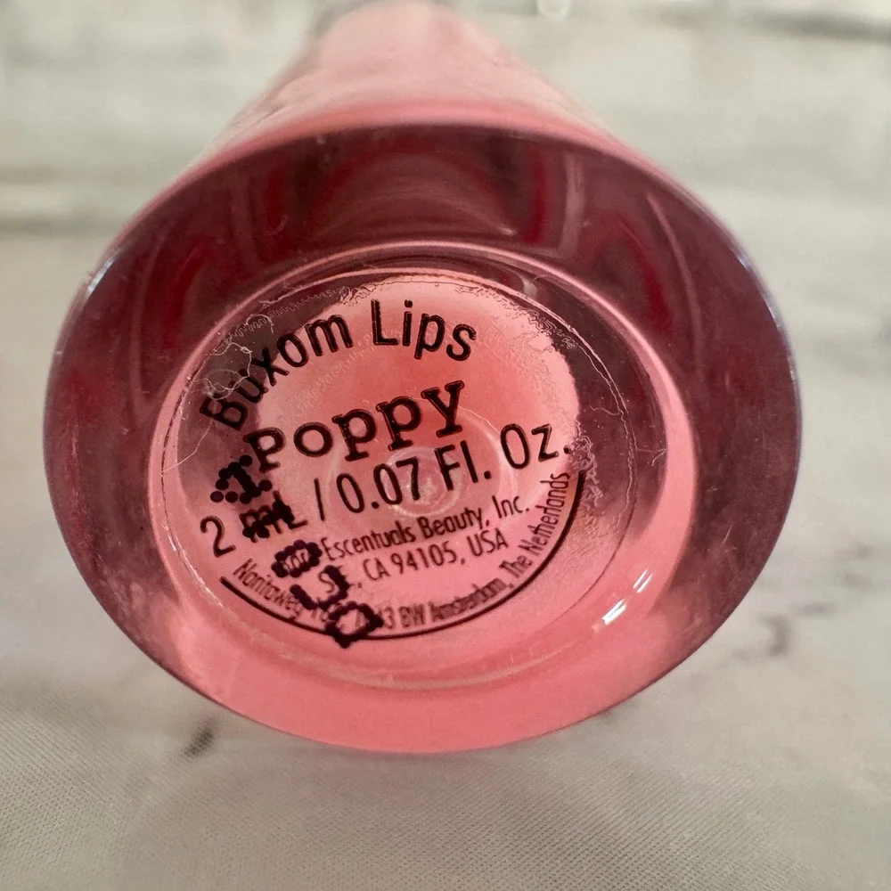Buxom Full-On Lip Polish POPPY Bare Escentuals Shimmer Plumping Gloss Mini .07oz
